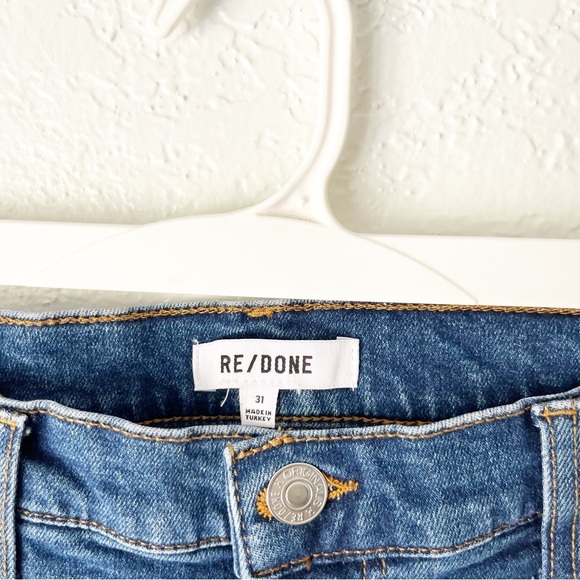 Re/Done Jeans Women's 31 Mid-Rise Stove Pipe Royal Fade - Picture 6 of 9